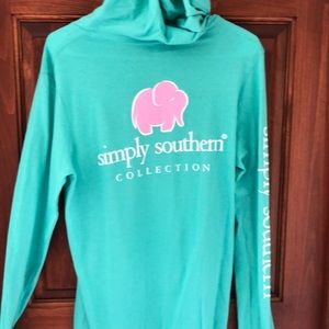 Size Small Teal Simply Southern hoodie